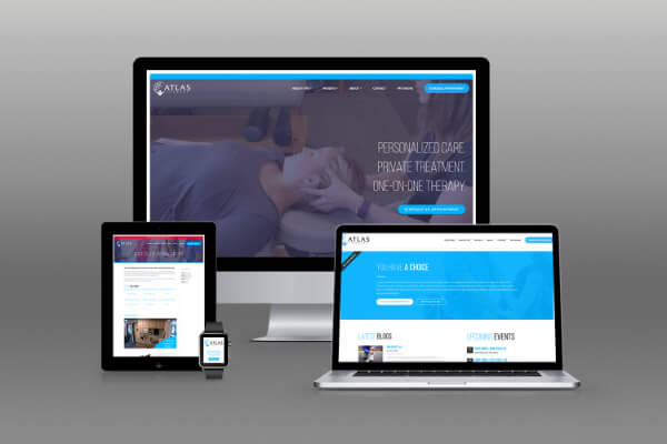 Website design examples on multiple devices